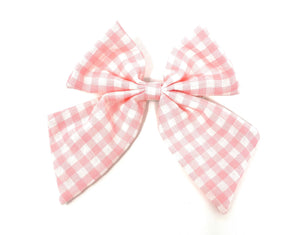 Barbie Pink Gingham Bow Hair Clip