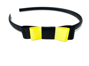 Yellow and Black Bow Headband