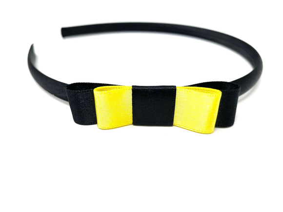 Yellow and Black Bow Headband