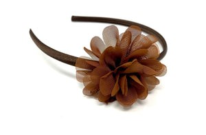 Brown Chiffon Flower Headband