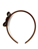 Brown Velvet Side Bow Headband