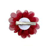 Burgundy Chiffon Flower Hair Clip