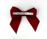 Burgundy Satin Bow Hair Clip