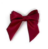 Burgundy Satin Bow Hair Clip