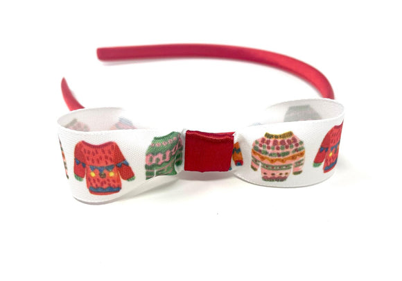 Christmas Jumper Bow Headband