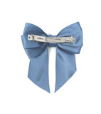 Dusky Blue Satin Bow Hair Clip