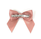 Dusky Pink Satin Bow Hair Clip