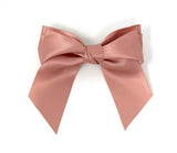 Dusky Pink Satin Bow Hair Clip