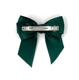 Emerald Green Satin Bow Hair Clip