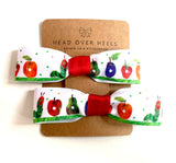 Hungry Caterpillar Hair Bow Clip Set