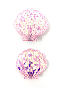 Pink Sequin Shell Hair Clip Set