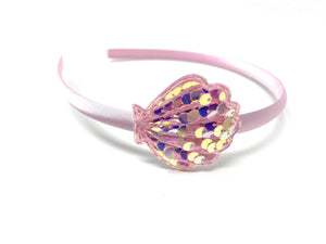 Pink Mermaid Sequin Shell Headband