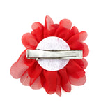 Red Chiffon Flower Hair Clip