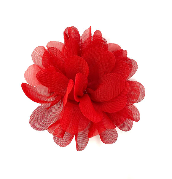 Red Chiffon Flower Hair Clip