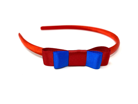 Red and Royal Blue Bow Headband