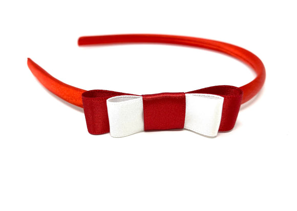 Red and White Bow Headband England Flag Hair Accessory