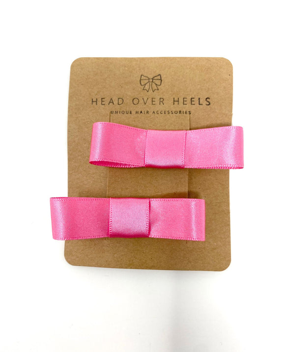 Sugar Pink Bow Hair Clip Set