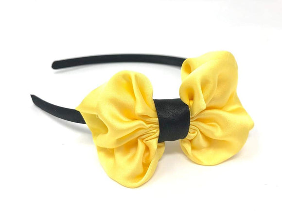 Yellow and Black Bow Headband