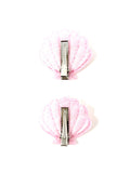 Pink Sequin Shell Hair Clip Set