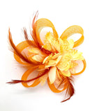 Orange Feather Fascinator