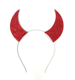 Red Glitter Sparkly Devil Horns Headband