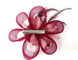 Burgundy Feather Fascinator