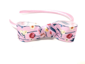 Baby Pink Floral Bow Headband