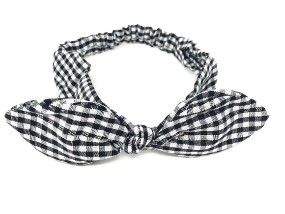 Ladies Gingham Headband Black