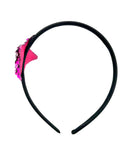 Black and Hot Pink Sequin Star Headband