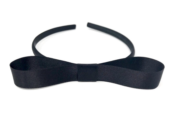 Black Matilda Style Bow Headband