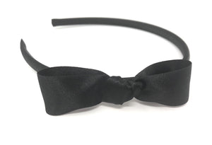 Black Side Knot Bow Headband