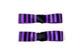 Black and Purple Striped Bow Hair Clips Witches Halloween Hair Clip Set