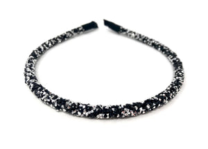 Black & Silver Sparkly Rhinestone Headband