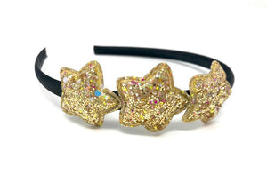 Black and Gold Glitter Star Headband