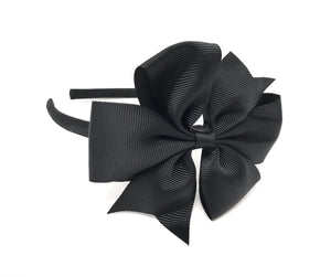 Black Pinwheel Side Bow Headband