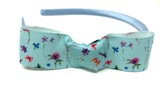 Baby Blue Floral Bow Headband