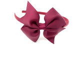 Burgundy Pinwheel Side Bow Headband