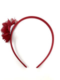 Burgundy Chiffon Flower Headband