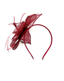 Burgundy Feather Fascinator