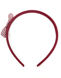 Burgundy Gingham Bow Headband