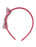 Burgundy Gingham Side Knot Bow Headband