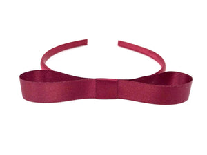 Burgundy Matilda Style Bow Headband