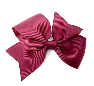 Burgundy Pinwheel Bow Hair Clip