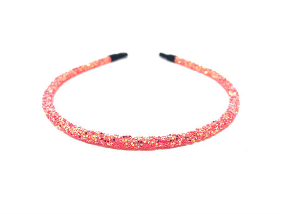 Coral Glitter Headband