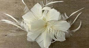 Cream Feather Fascinator