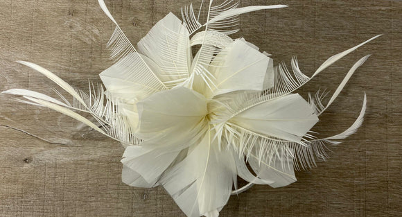 Cream Feather Fascinator