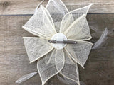 Cream Feather Fascinator