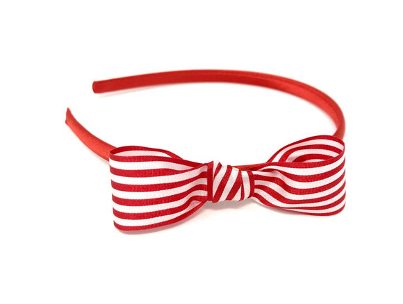 The Cat in the Hat Dr Seuss Inspired Red & White Stripe Side Knot Bow Headband