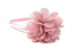 Dusky Pink Chiffon Flower Headband