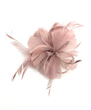 Dusky Pink Feather Fascinator